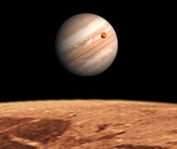 Figura 3: Amanecer de J�piter e Io desde Gan�medes