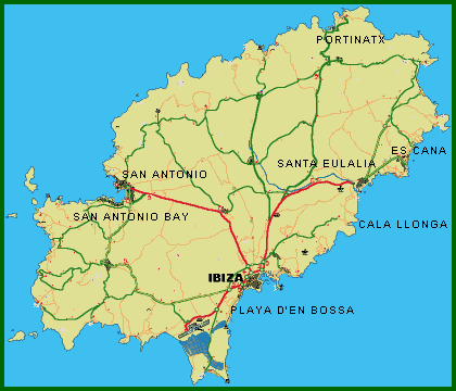 Mapa de Ibiza